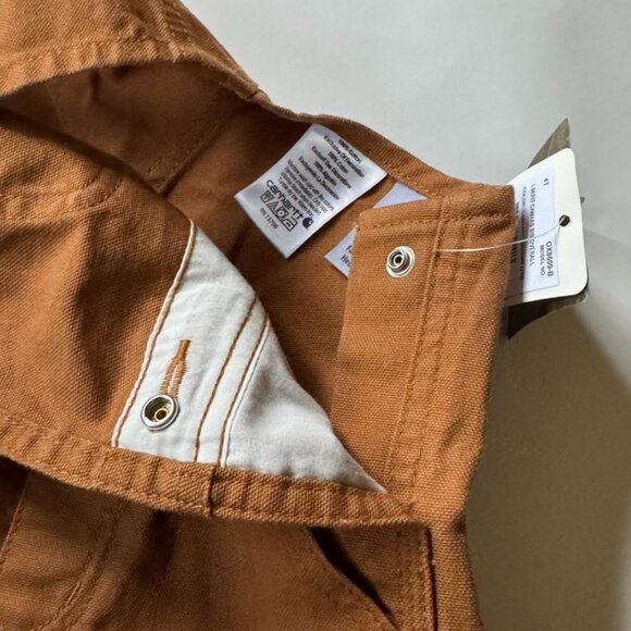 Carhartt Kids Boy Girl Unisex 4T Canvas Bib Overall Toddler Brown NEW NWT - Picture 6 of 6